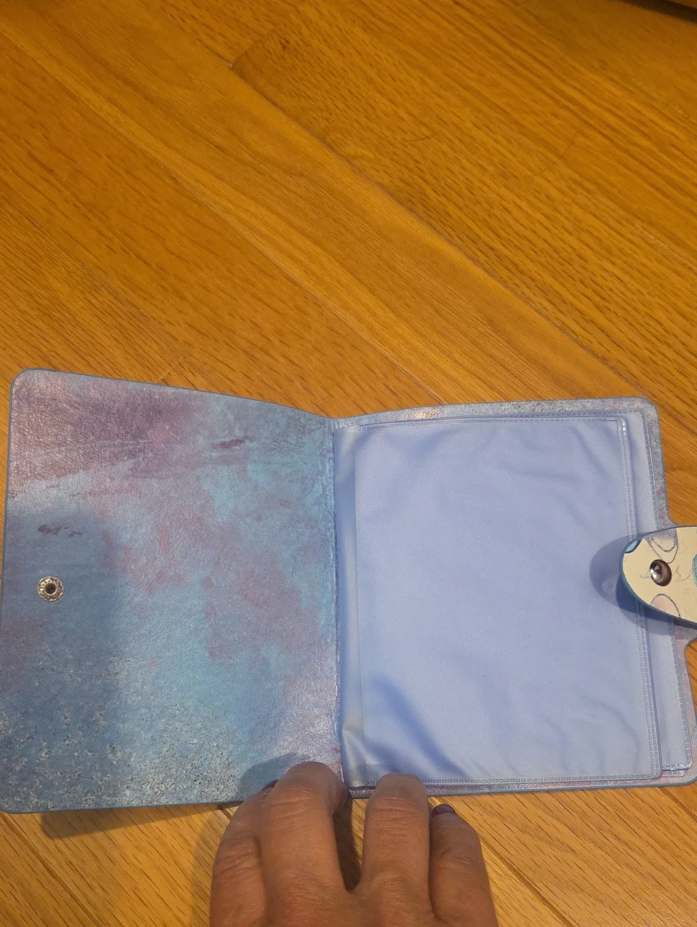 Floral Blue & Purple Faux Leather Snap Closure Photo Book